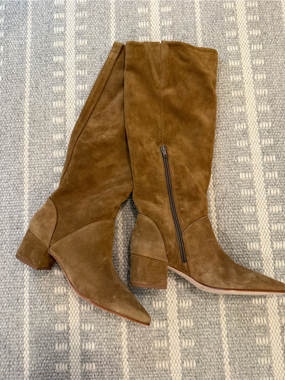 Bernardo Suede Knee Boots in Cognac Brown